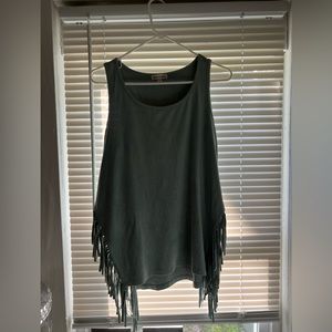 Boutique suede fringe tank for sale